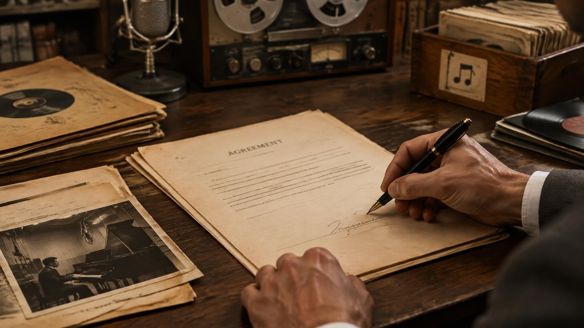 vintage contract papers