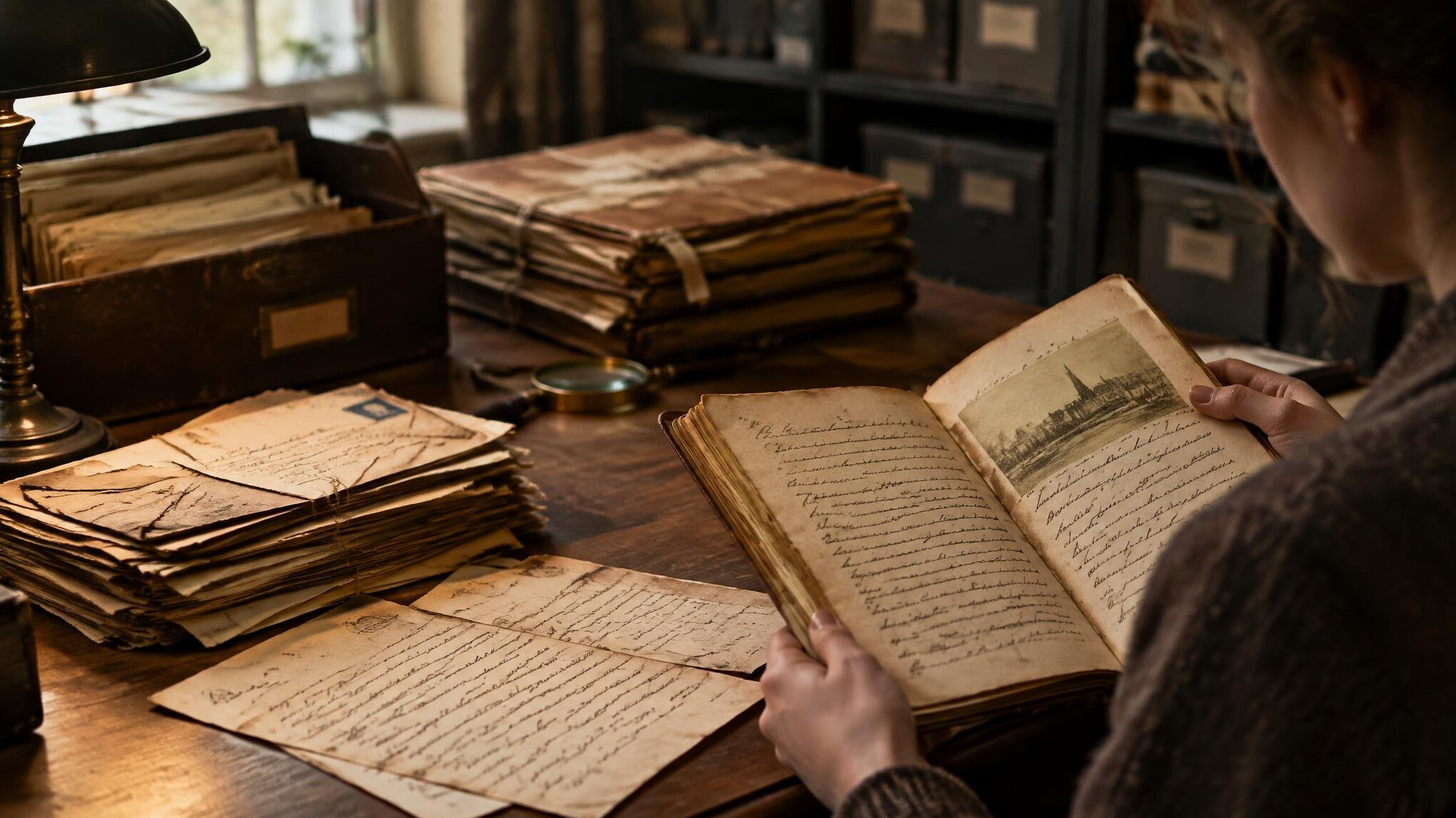 old handwritten letters on desk